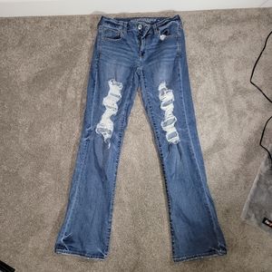 COPY - American Eagle Ripped Bootcut Jeans- Size 8